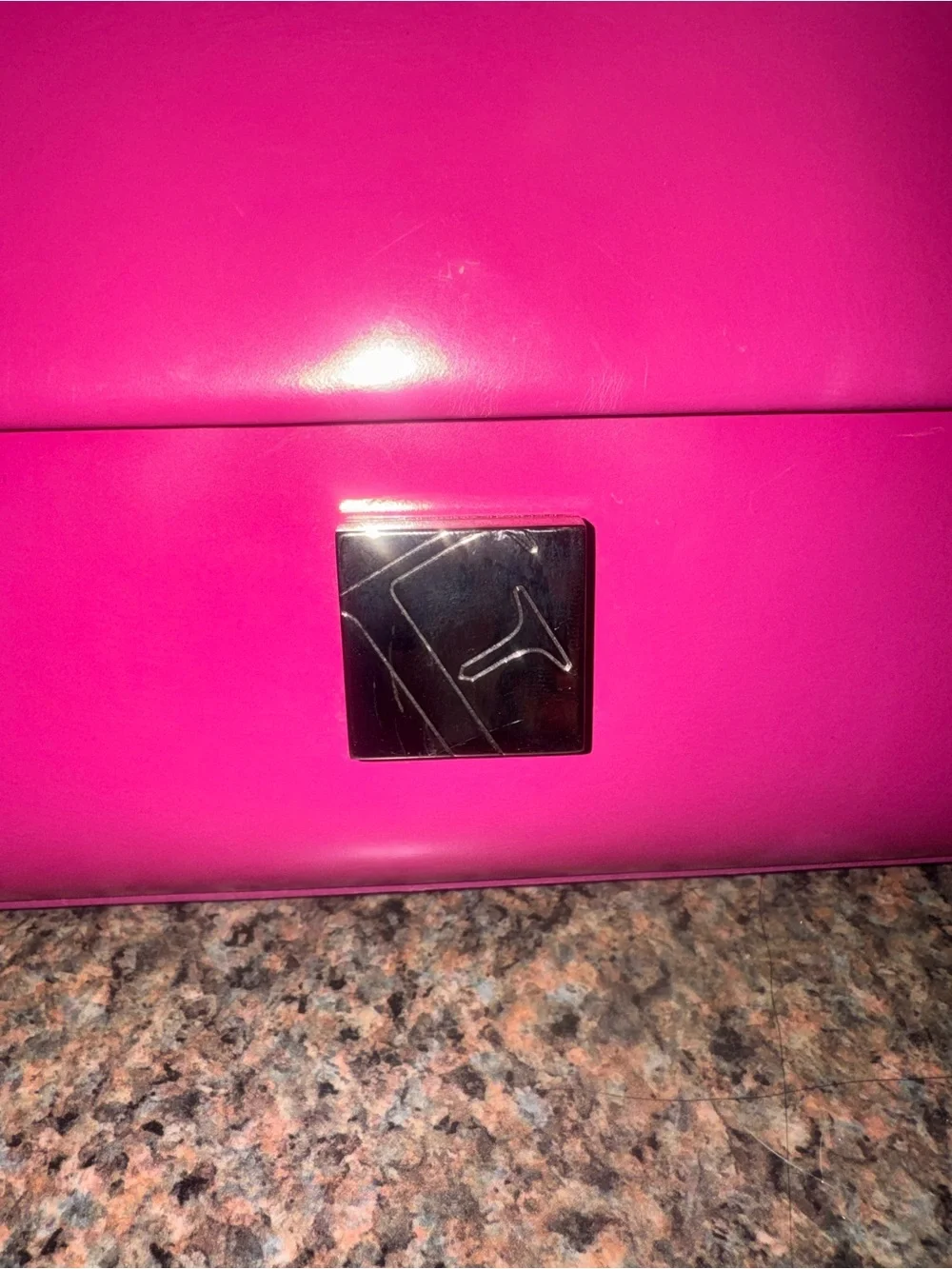 Furla Hot Barbie Pink Leather Shoulder Bag with Gold-Tone slide closure